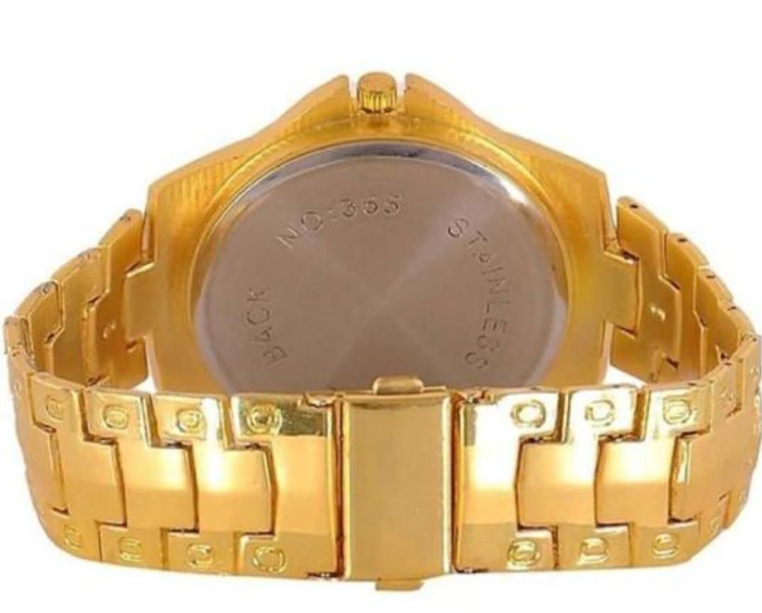 Golden Stone Studded Diamond Wrist Watch