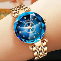 Diamond Shape Multicolour Dial and Rose Gold Strap Watch for Womens and Girls